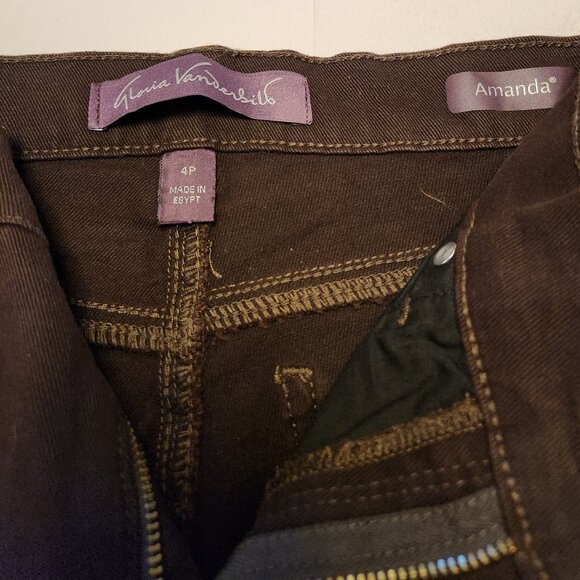 Gloria Vanderbelt Amanda Classic High Rise Tapered Strech Jeans Coffee 4P - Picture 5 of 6